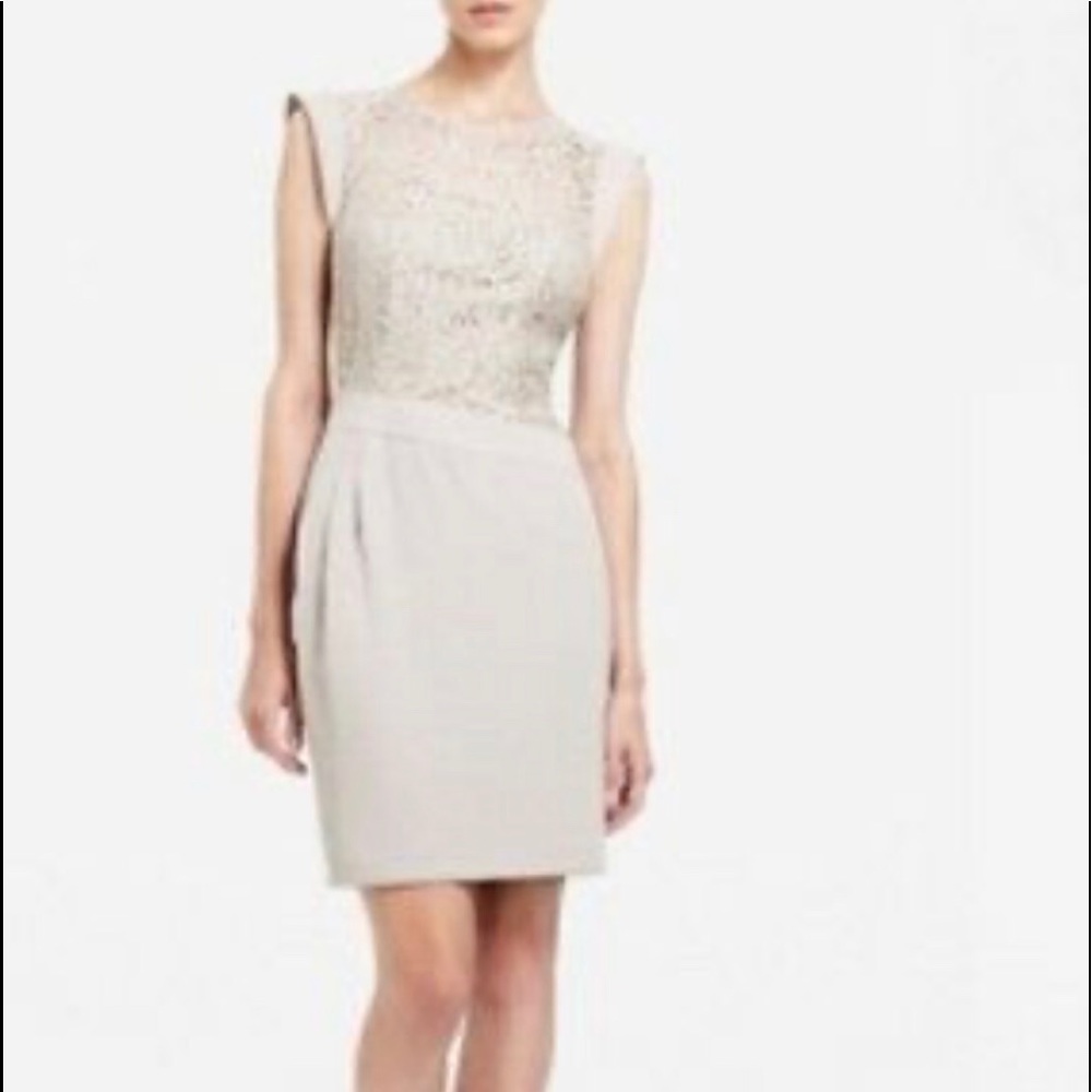 BCBG Lace and Crepe skirt Dress -
